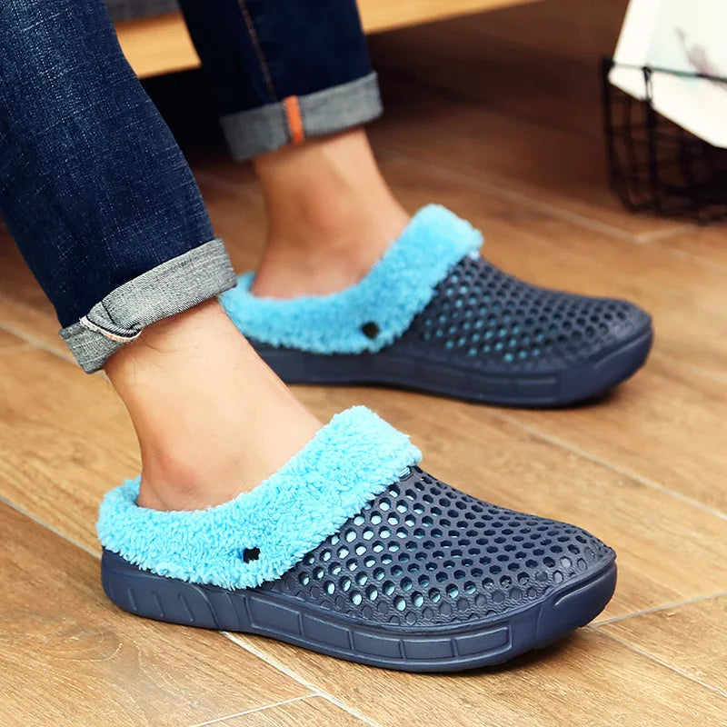 YRZL Winter Slippers Men Women Indoor Warm Non Slip Clogs