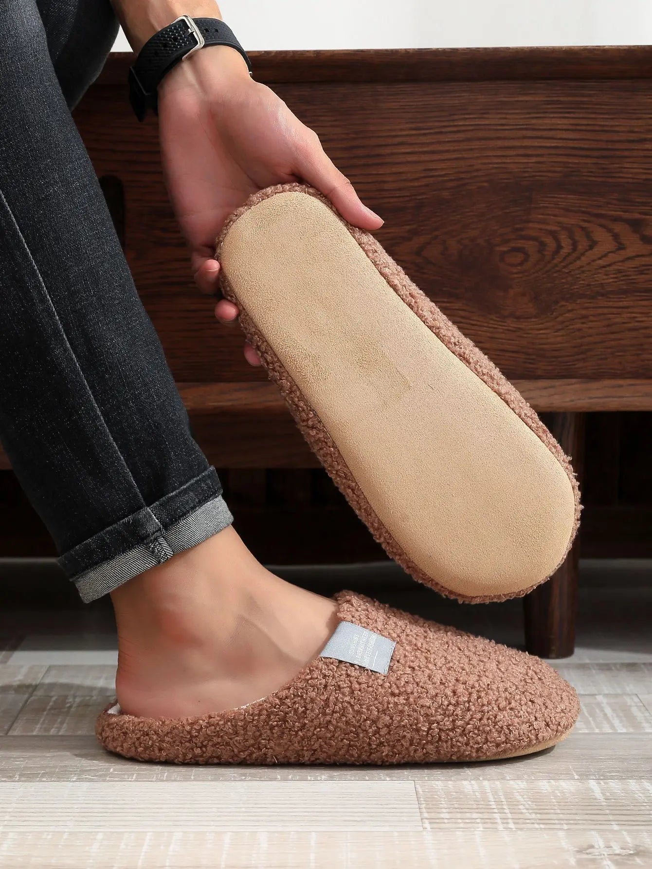 Couples Home Slippers Soft Fur Warm Indoor Flat Slides