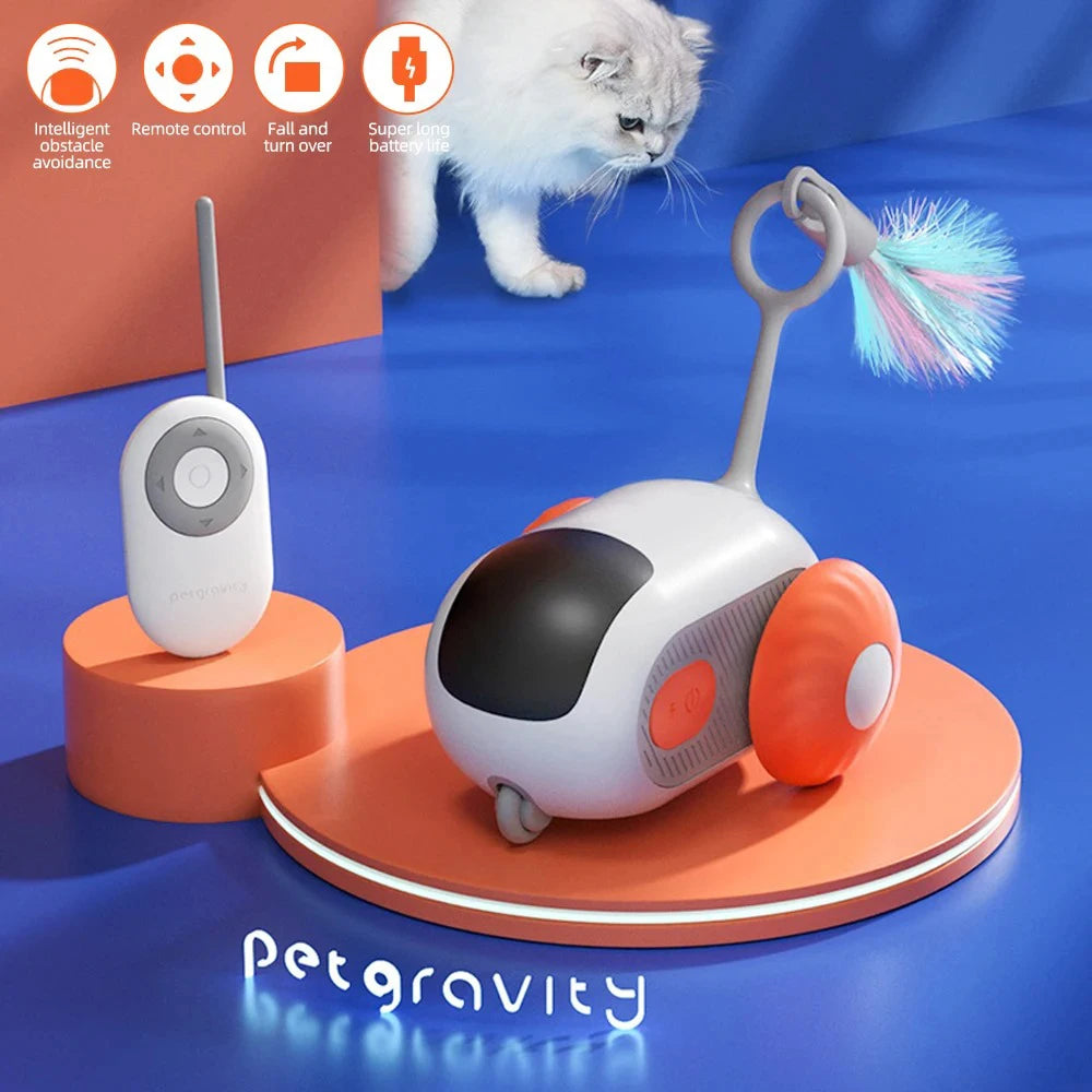Smart Cat Toy 2 Modes Automatic Remote Controlled Car for Cats Dogs Interactive Training Supplies