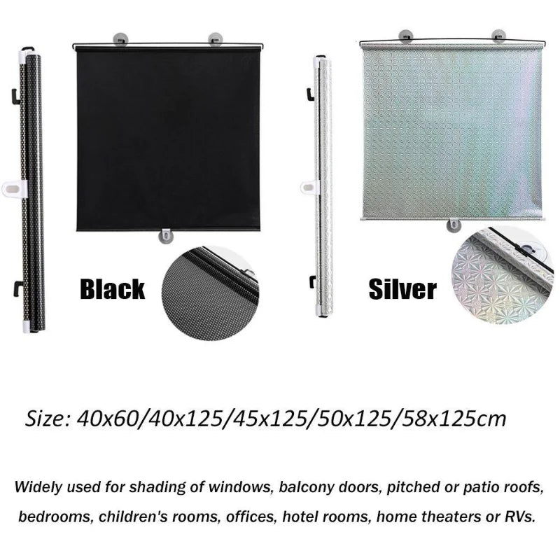 Universal Roller Blinds Suction Cup Sunshade Blackout Curtain