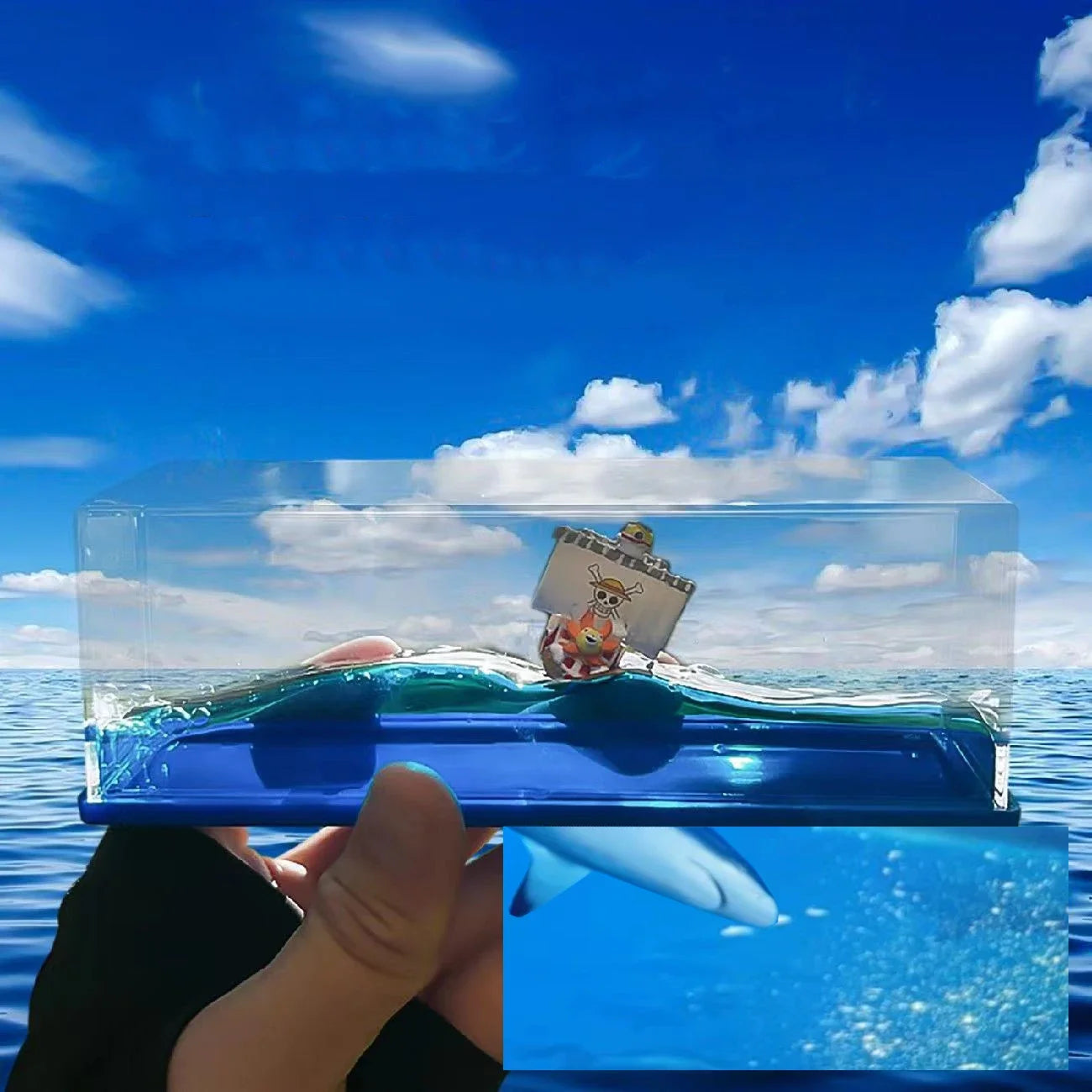 Going Merry Thousand Sunny Floating Ship Hourglass Drift Bottle Nautical Home Decor