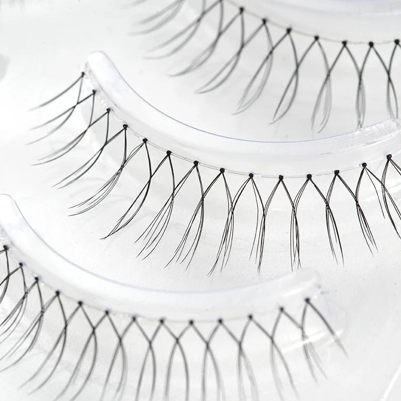 MJ 5 Pairs Natural Transparent Stem Fairy False Eyelashes