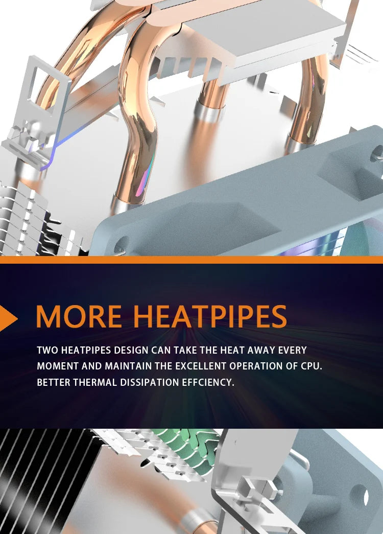 Aigo ICE200PRO Air CPU Cooler with 2 Heatpipes and PWM Fan