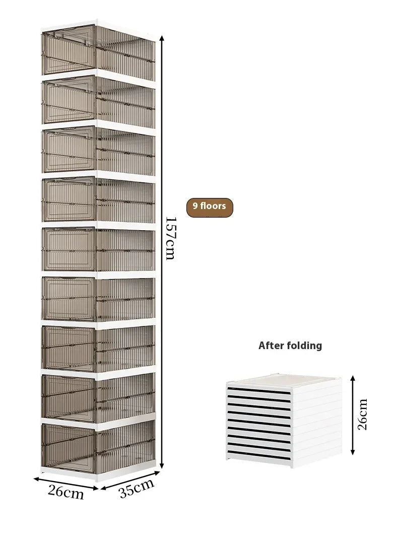 Dustproof 6 Layers Foldable Shoe Box Stackable Organizer