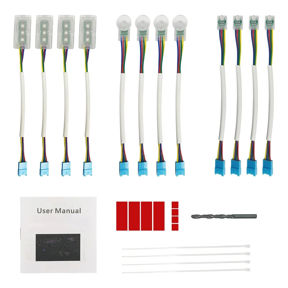 Universal Car Ambient Light Kit With Wireless APP Control 256 RGB Dream Color LED Neon Footlight Accessories