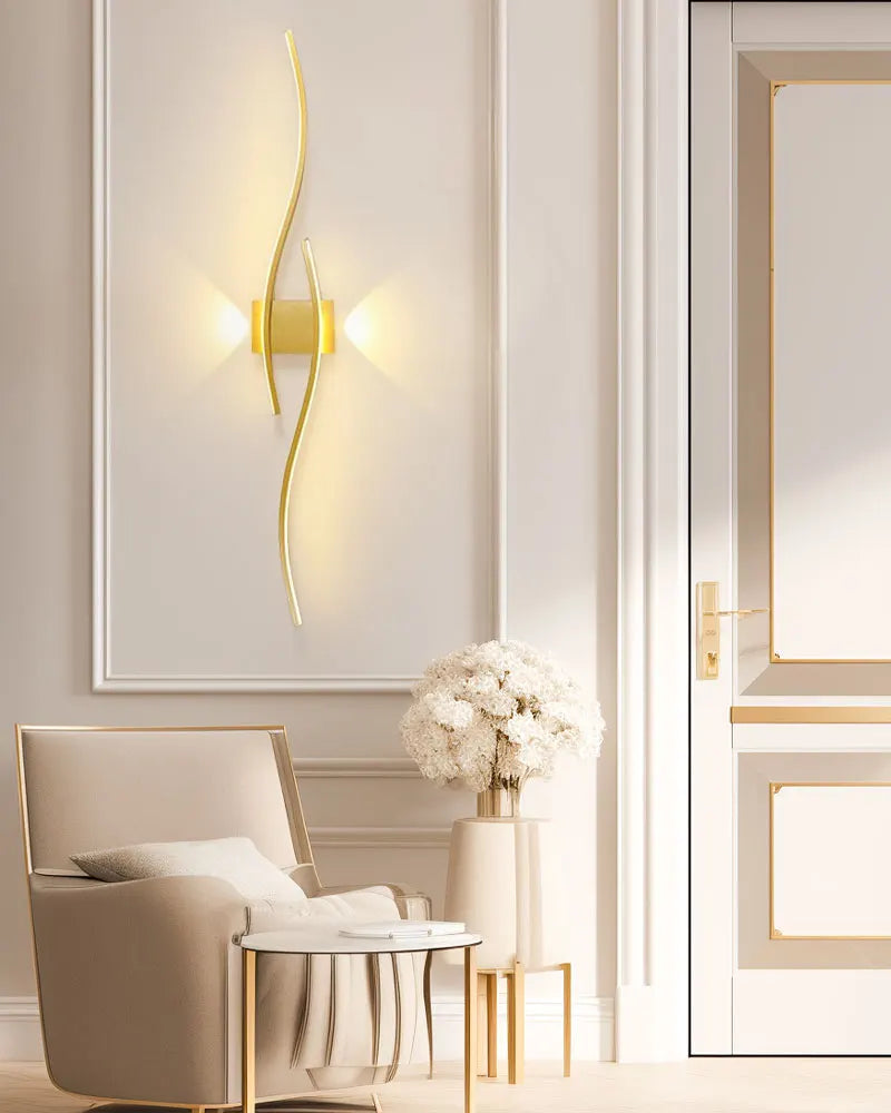 Indoor LED Wall Lights Modern Wall Sconces for Bedroom and Corridor Black Gold White Finish Stylish Indoor Lighting