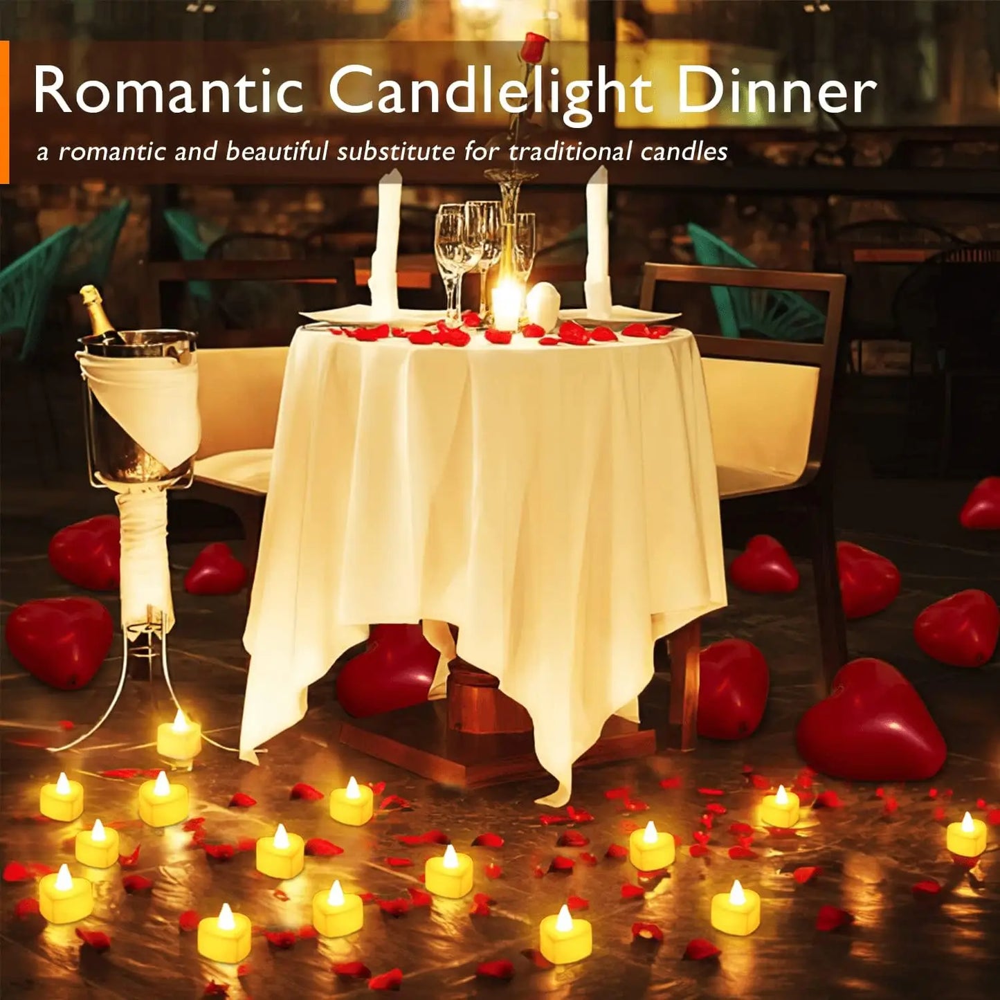 Flameless LED Heart-Shaped Tealight Candles for Home Wedding and Christmas Decoration Battery-Powered Safe Glow
