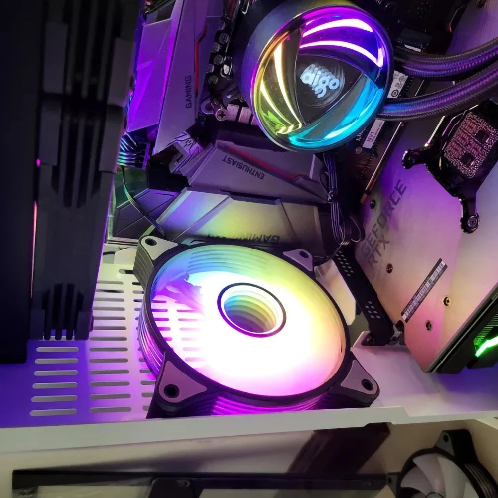 Aigo AR12PRO 120mm RGB Computer Case Fan 4pin PWM Cooling