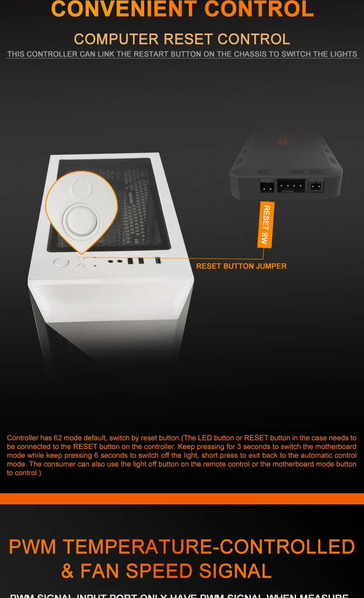 Aigo APC1 4Pin PWM 6 ARGB Ports Speed Controller Hub