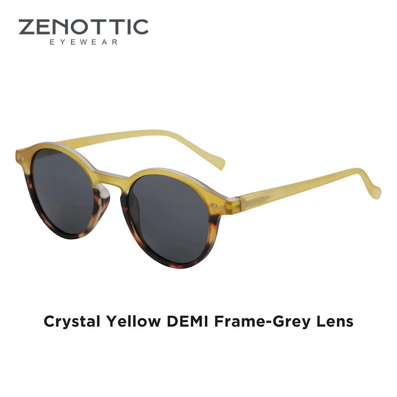 Zenottic Retro Circular Polarized Sunglasses for Men and Women Small Round Vintage Style UV400 Protection