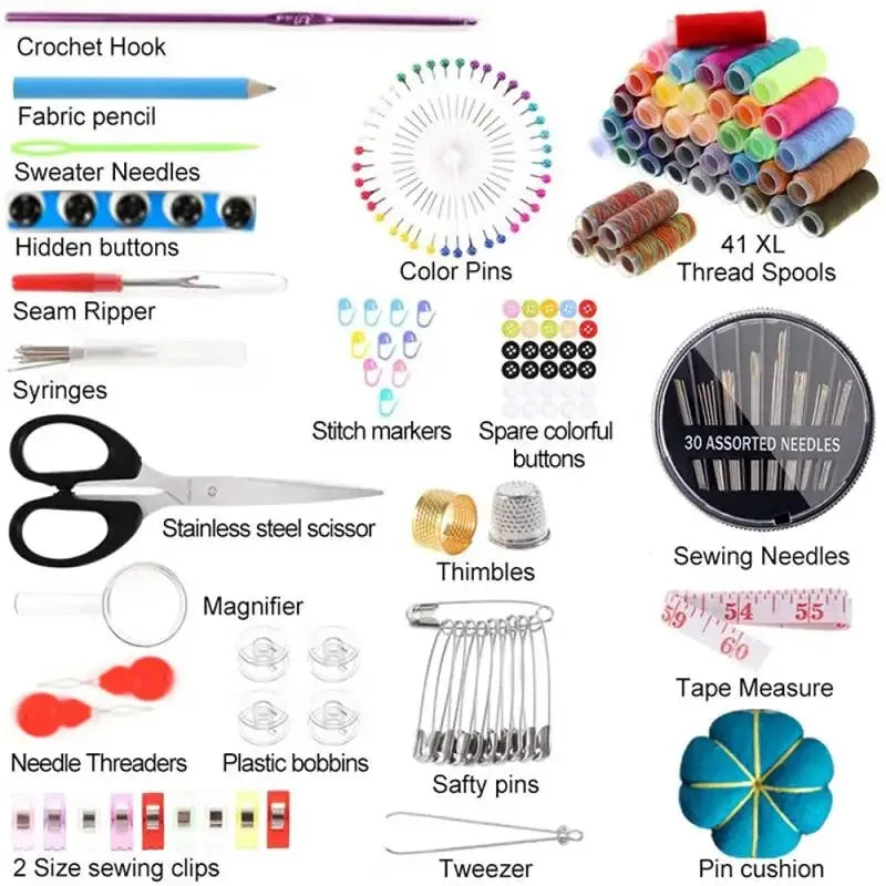 230 Piece Sewing Kit DIY Multi-Function Sewing Box Set for Hand Quilting Embroidery and Stitching Accessories
