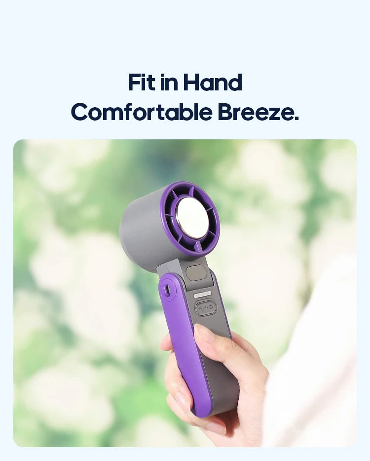 Foldable Handheld Turbo Fan – 3600mAh Rechargeable, 100-Speed Cooling for Outdoor Use