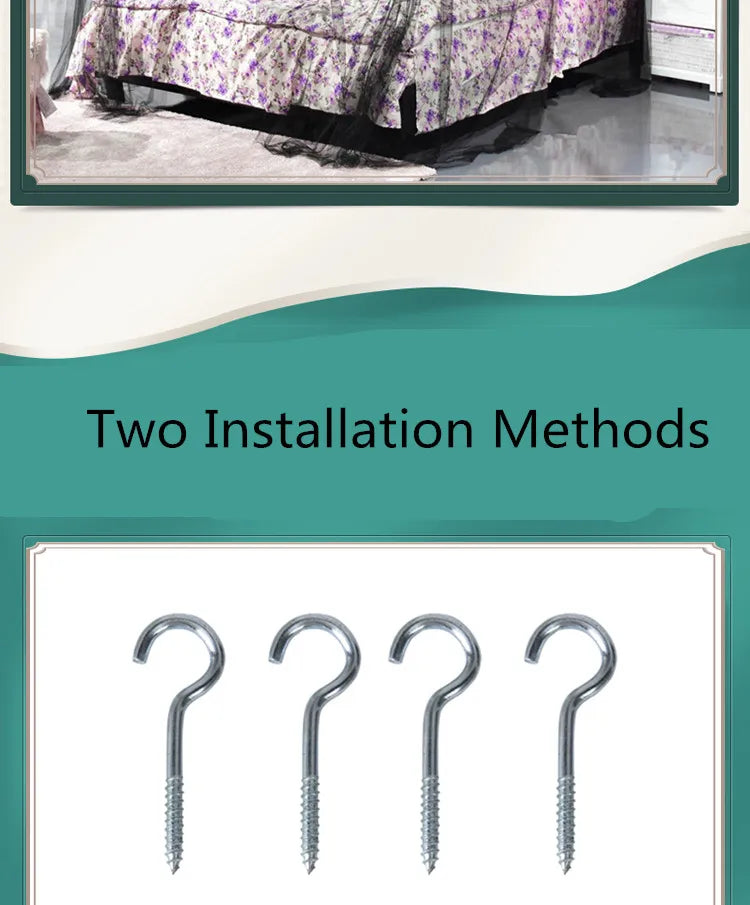 Mosquito Net Cotton Four-Door Canopy for King/Queen Bed