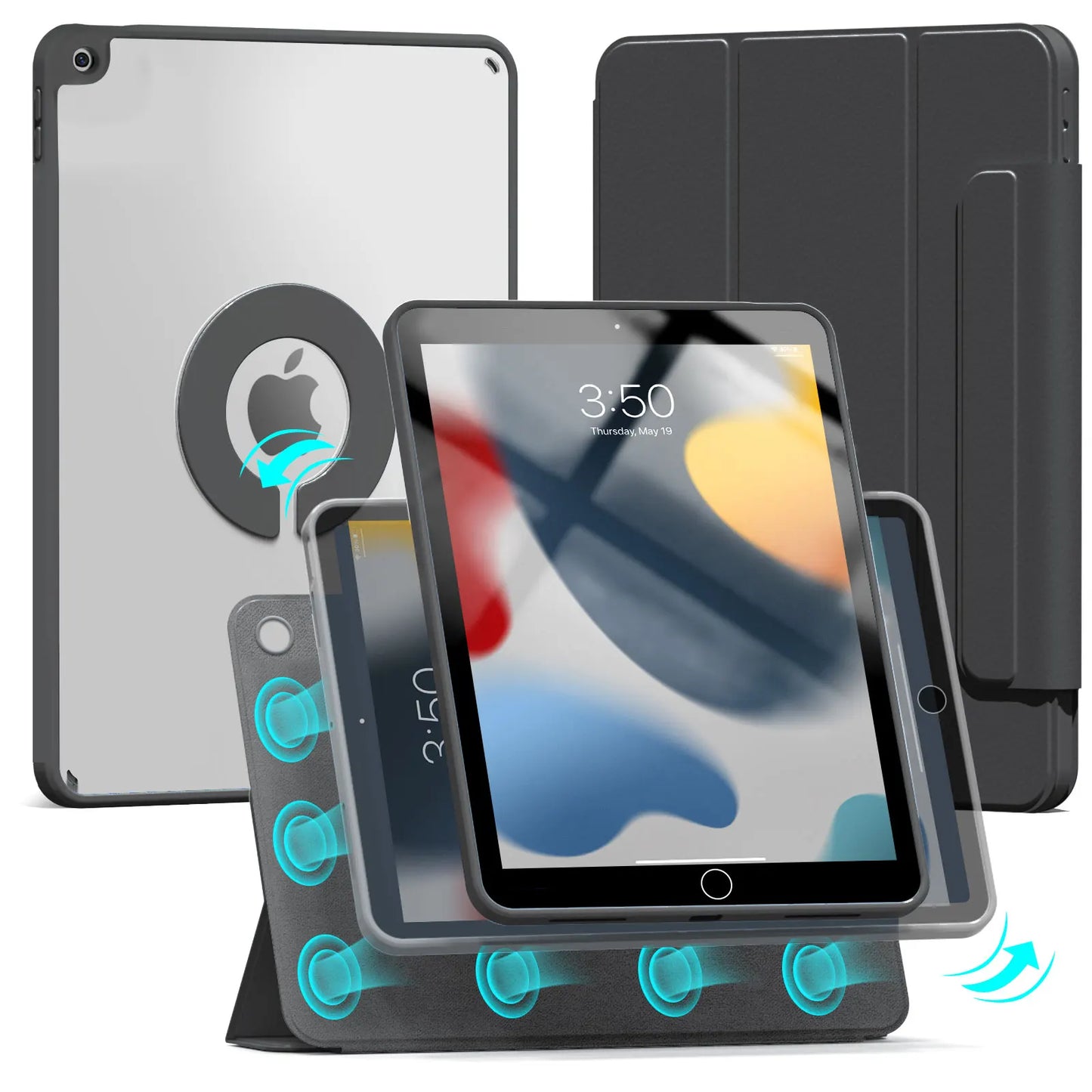 RBP Magnetic Case for iPad 10 10.9 2022 Pro 11 12.9 with Detachable Back Shell for iPad Air 4 10.9 and iPad 10.2 7th 8th 9th Mini 6 Protection and Style