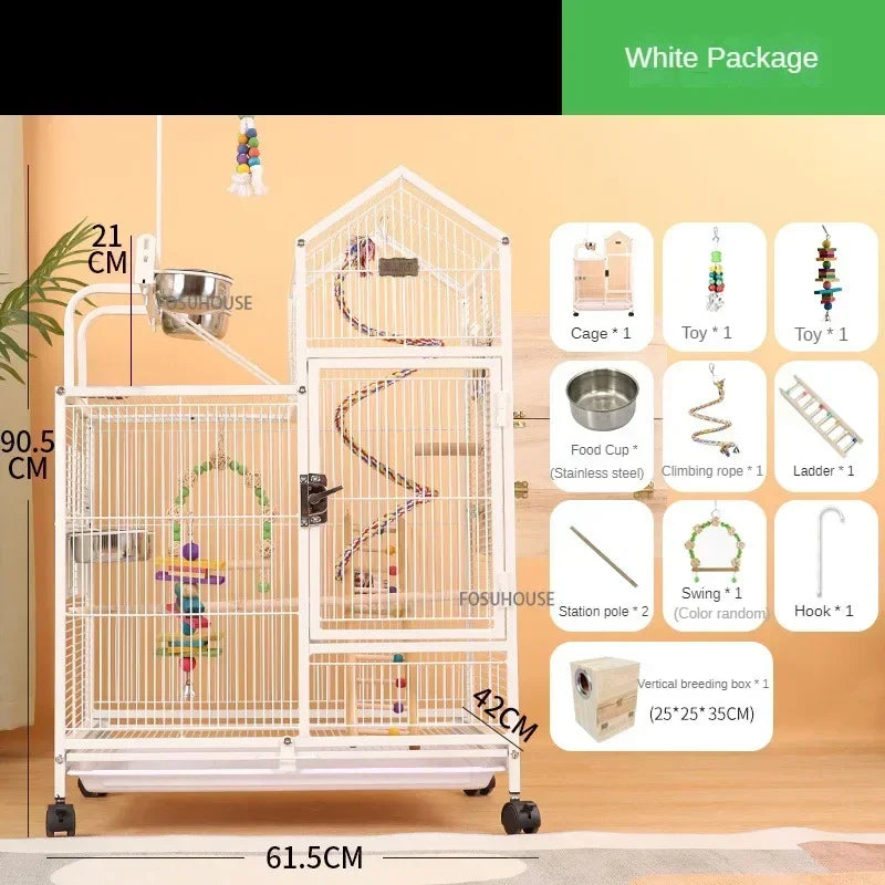 Indoor Starling Canary Pet Fences Outdoor Aesthetic Bird Carrier Decorative Bird Cages Large Parrot CageSpecial Breeding Cage W