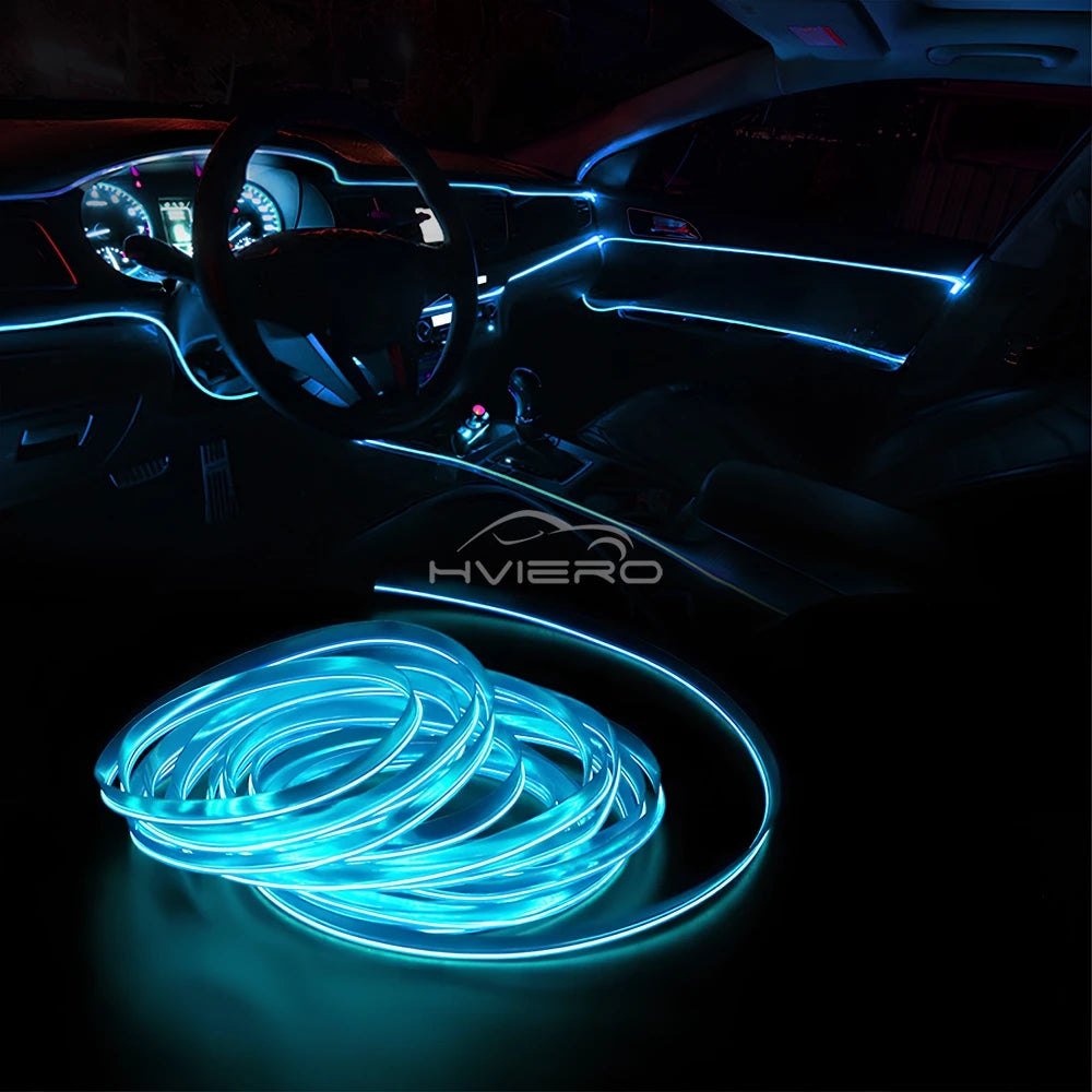 1M/2M/3M/5M Car Interior LED Strip Flexible Neon Lights USB