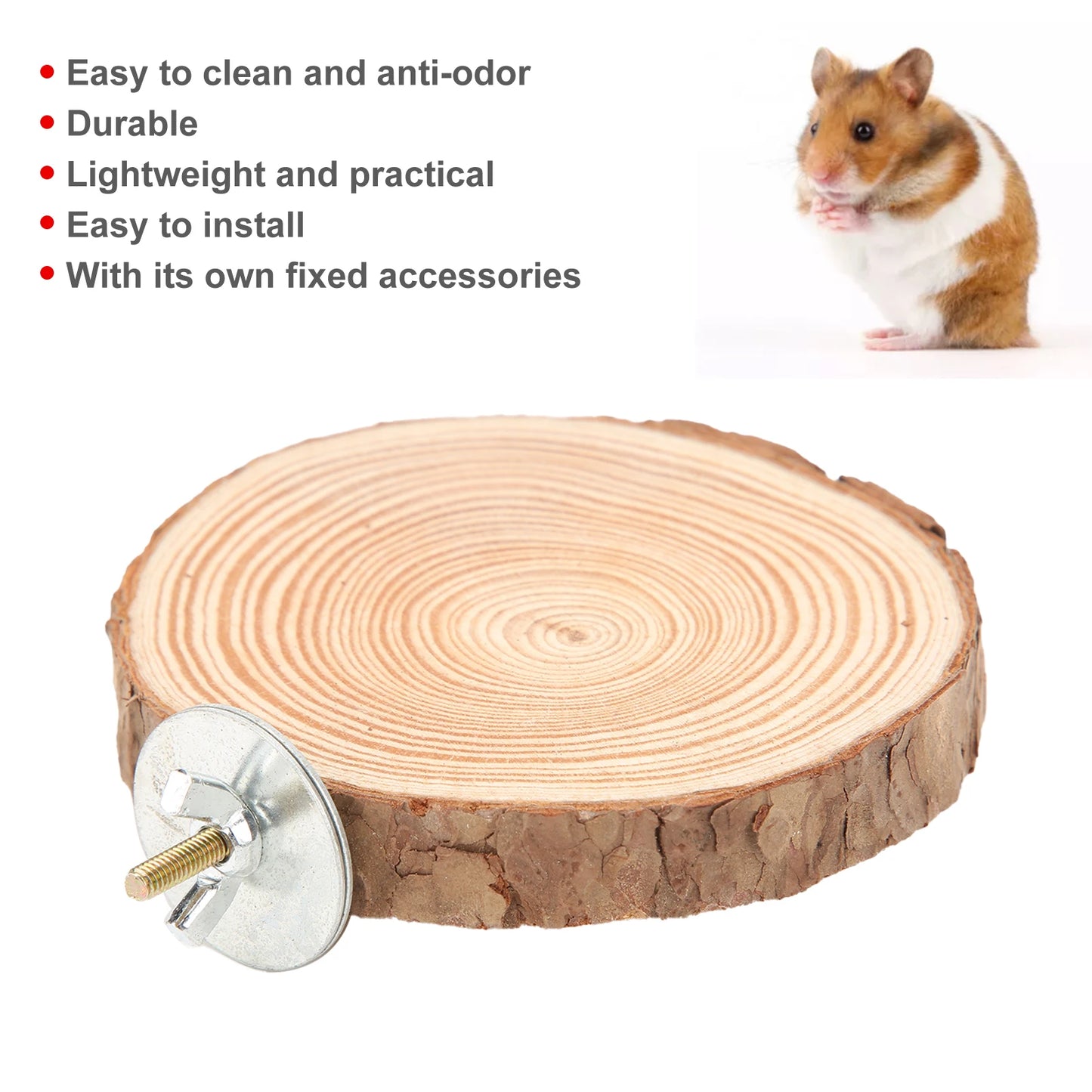 Birds Round Perch Natural Wooden Stand for Cage Birds Parrots Biting Standing Round Natural Wood Stand for Bird