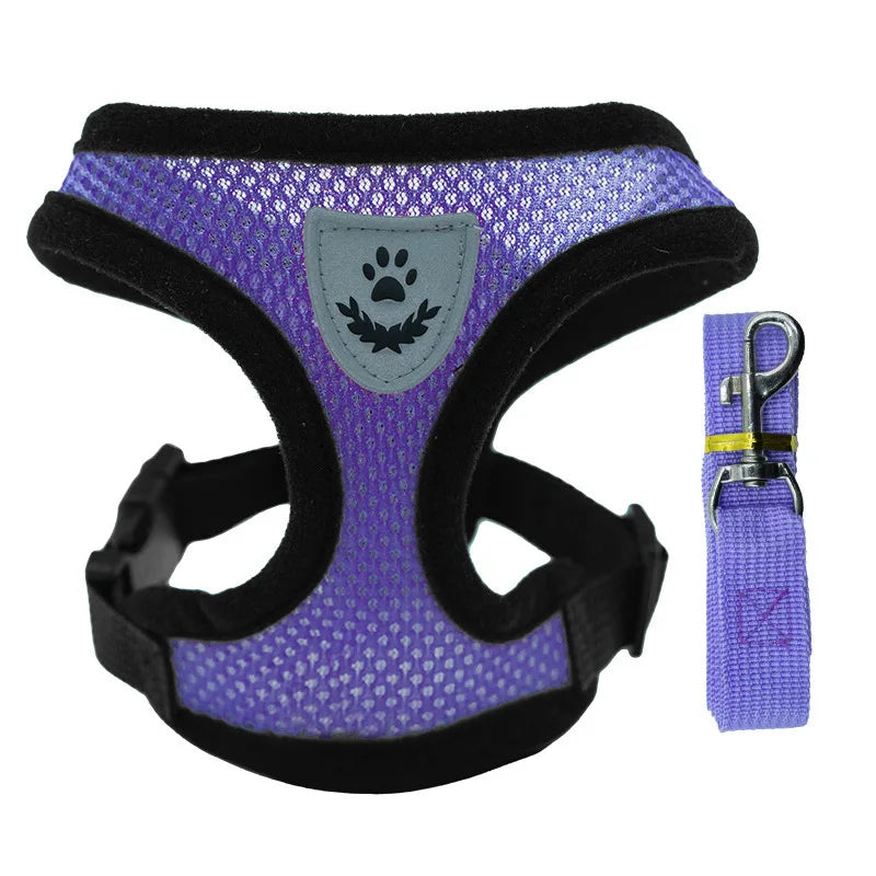 New Cat Harness Vest Walking Leash For Puppy dog Collar Polyester Adjustable Mesh Dog Harness For Small Medium Pet Accessories