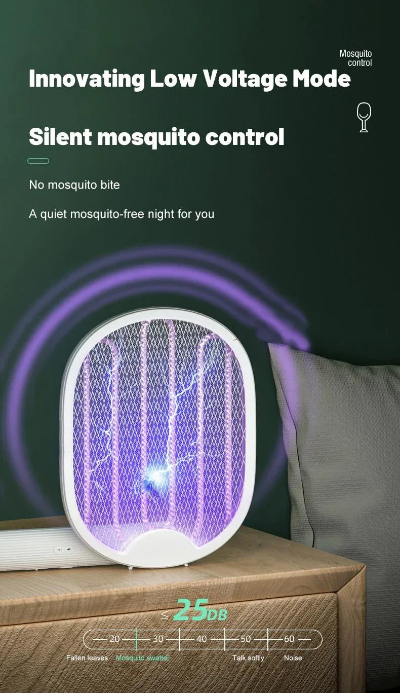 1 lámpara nueva para matar mosquitos, recargable por USB, eléctrica, plegable, matamoscas, 3000 V