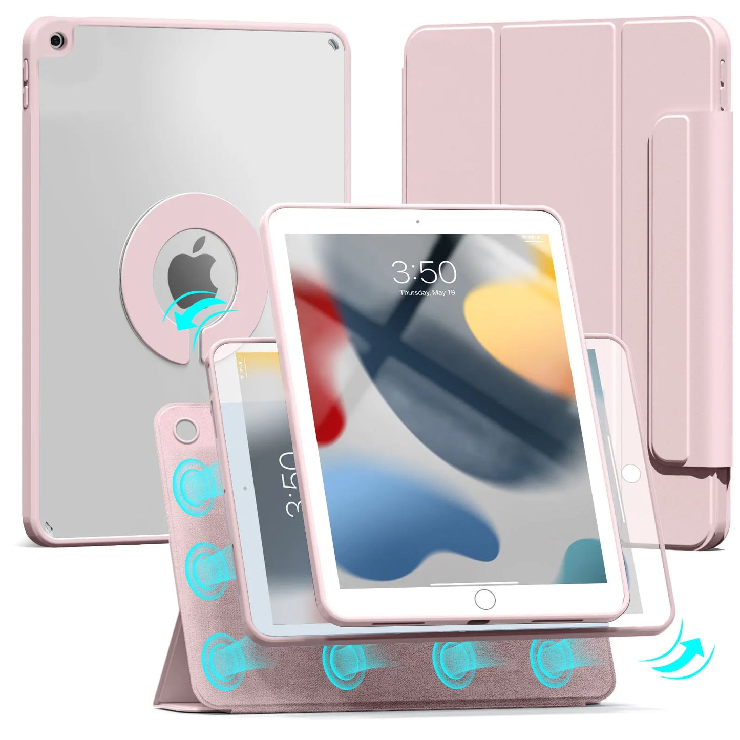 RBP Magnetic Case for iPad 10 10.9 2022 Pro 11 12.9 with Detachable Back Shell for iPad Air 4 10.9 and iPad 10.2 7th 8th 9th Mini 6 Protection and Style