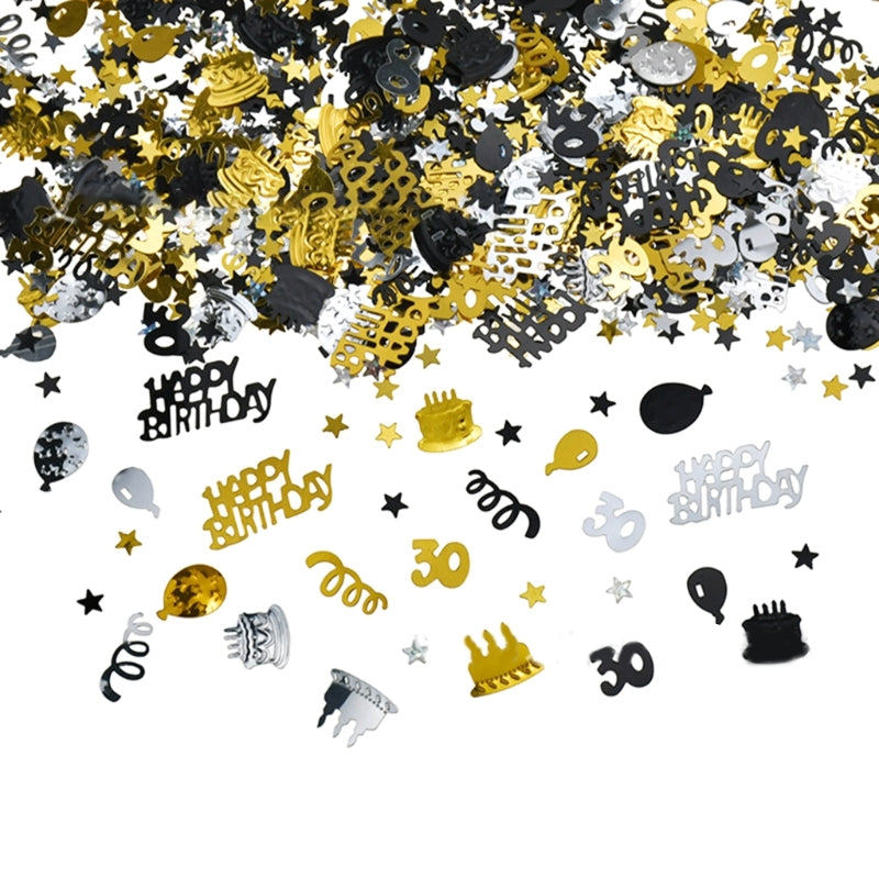 Gold Birthday Party Confetti Table Decorations for Milestone Celebrations Ages 18 to 70
