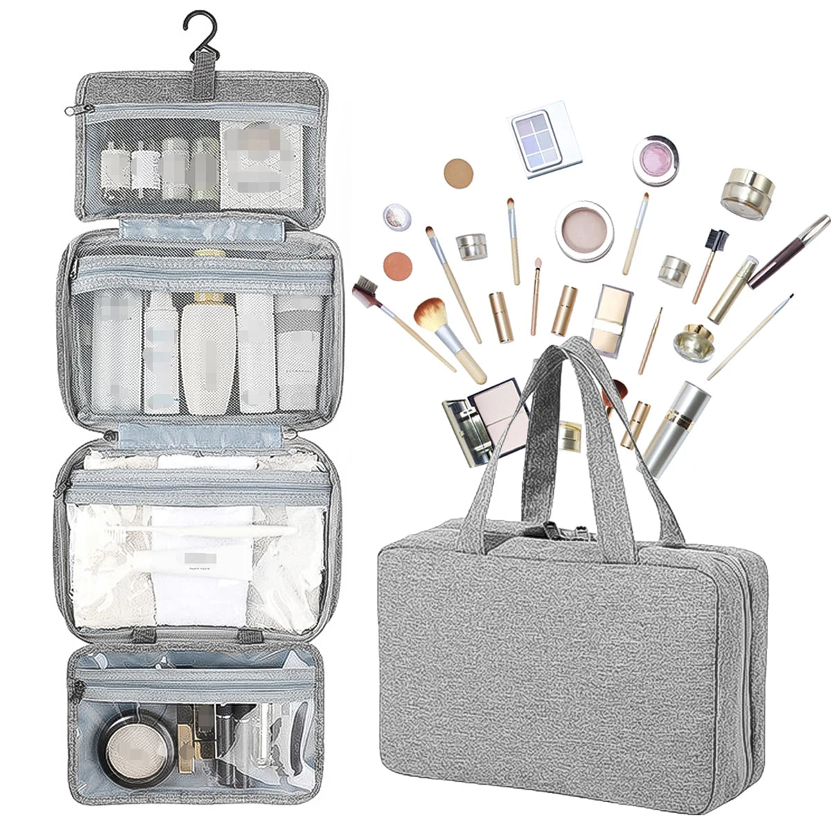 Hanging Toiletry Bag for Travel Waterproof Makeup Organizer Large Capacity Cosmetic Bag for Men and Women