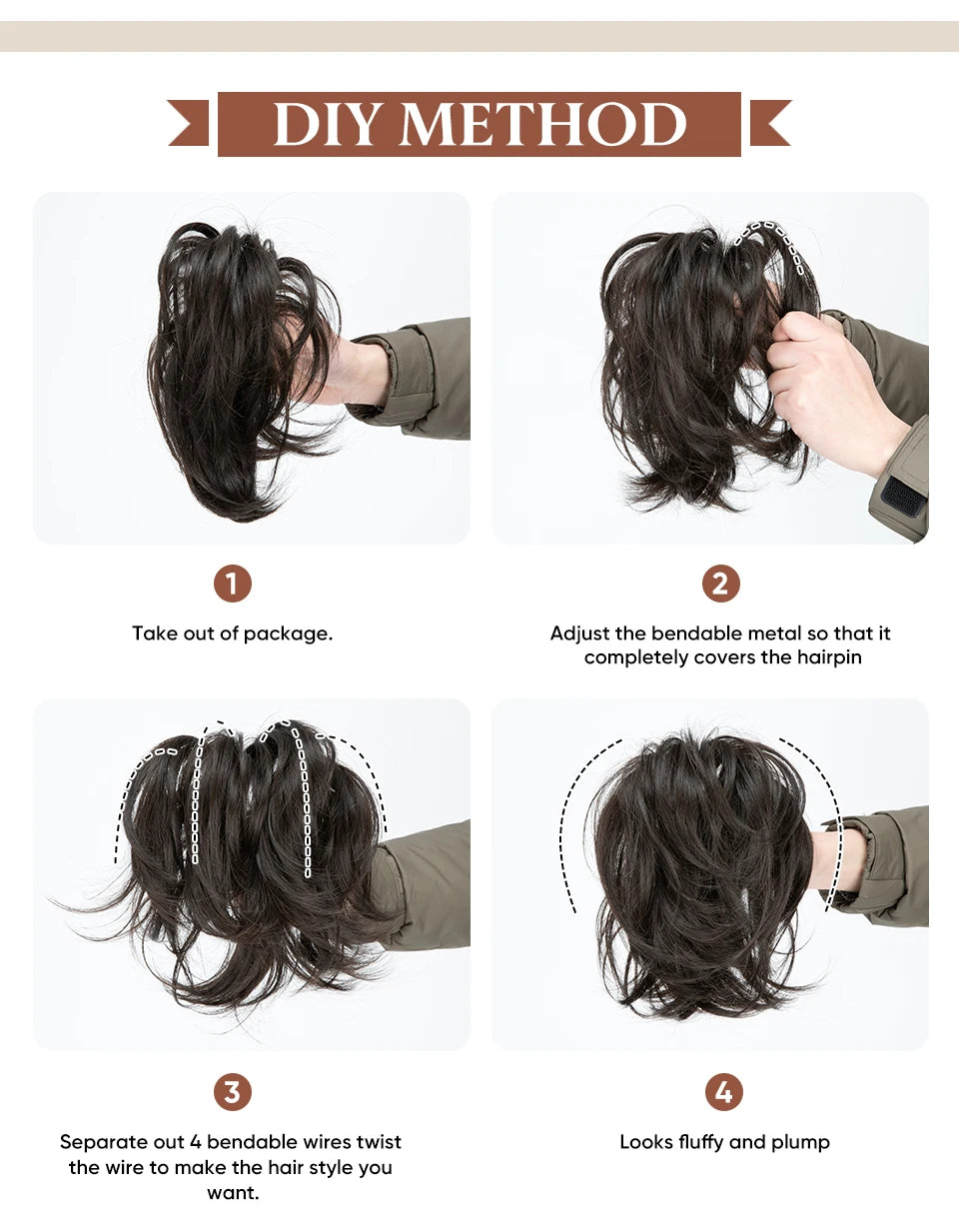 Premium Synthetic Claw Clip Ponytail Extension Hairpiece for Women P025