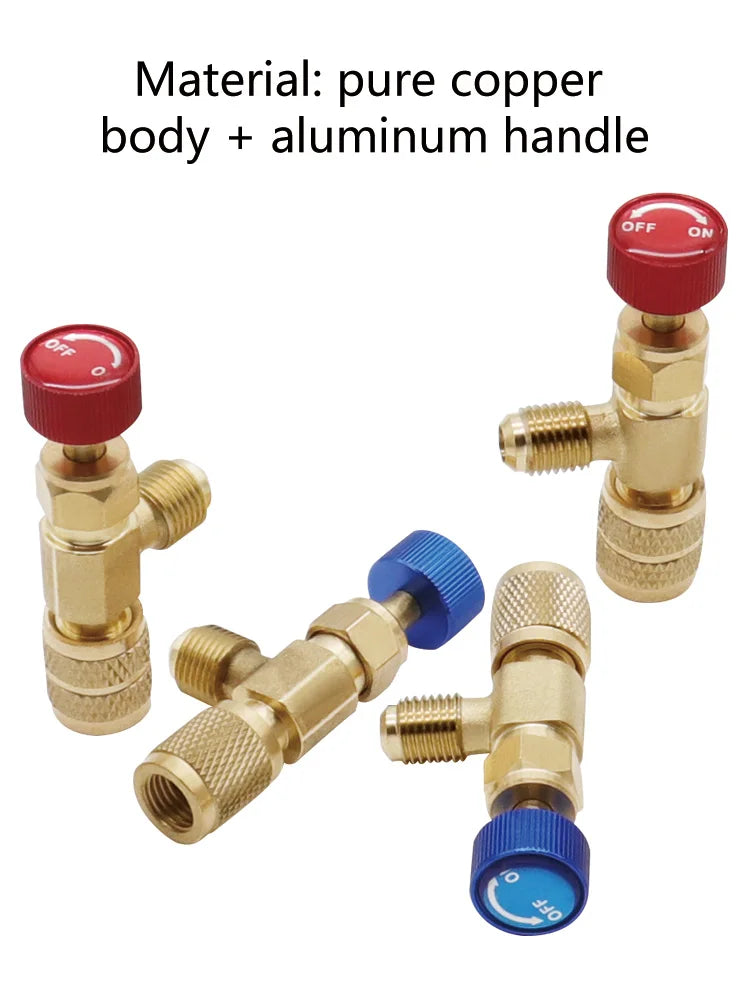 1 pieza de aire acondicionado más válvula de seguridad para líquido R410 R22, interruptor de mantenimiento de vacío de refrigerante, herramienta de detección R22