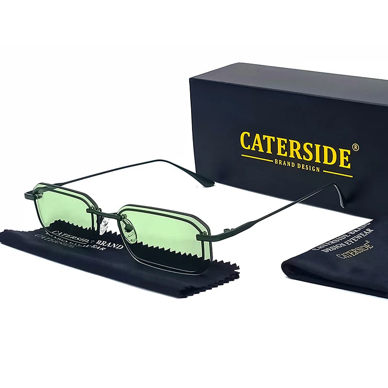 CATERSIDE Retro Punk Sunglasses UV400 Small Frame Fashion Eyewear