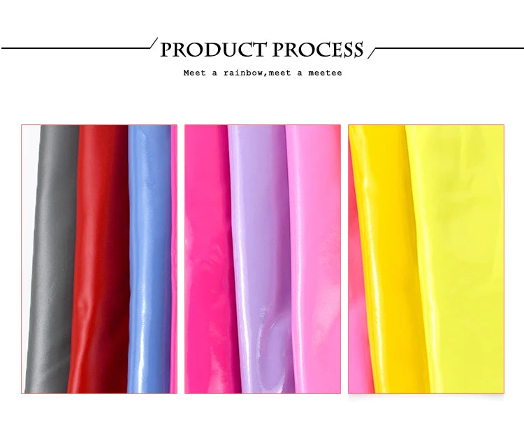 50x145cm Shiny Glossy Soft Leather Fabric Elastic Faux PU for DIY Sewing Dresses and Accessories