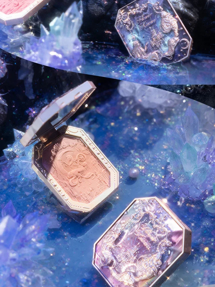 Flower Knows Tri-Color Gradient Cheek Blush Moonlight Mermaid Matte Finish Vegan Cruelty Free Makeup