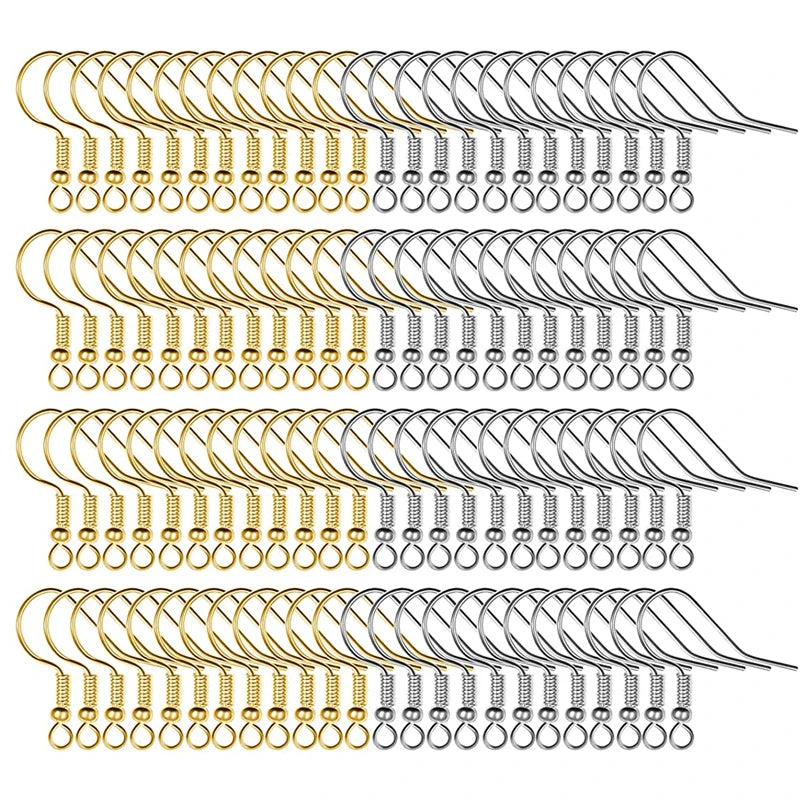 100/200pcs DIY Earring Findings Stainless Steel Hooks Hypoallergenic Earwires