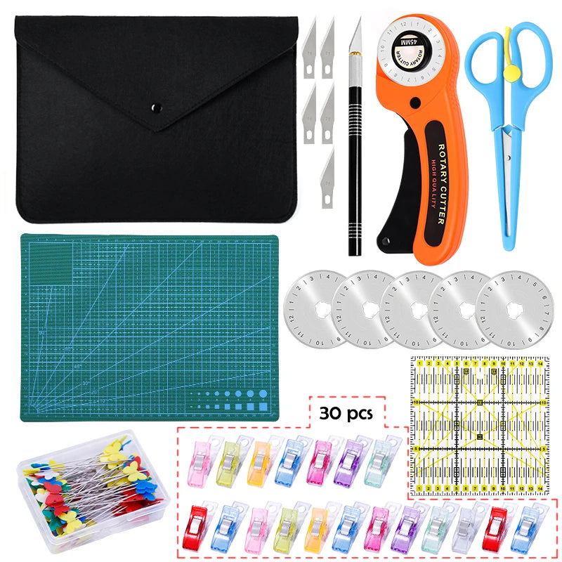 KRABALL Rotary Cutter for Leather and Fabric DIY Projects Ergonomic Roller Knife for Sewing Quilting and Crafting