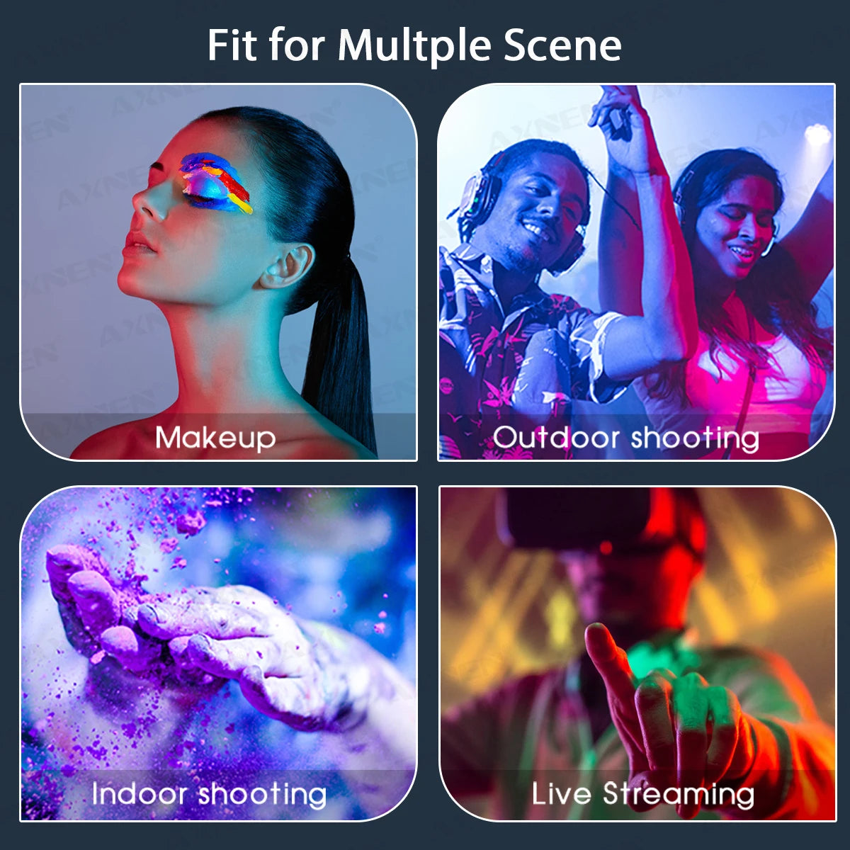 10in 26cm RGB Selfie Ring Light with Tripod Phone Holder