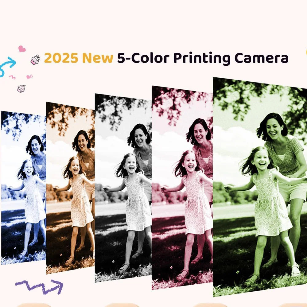 Color Printing Camera Kids Instant Camera 32GB 1080P Thermal Print Digital Camera Print Photo Video Games Music Children Gift