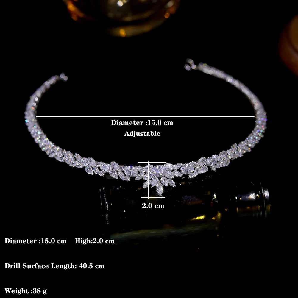 New Fashion Silver Color CZ Tiaras U-Shape Bride Headpiece