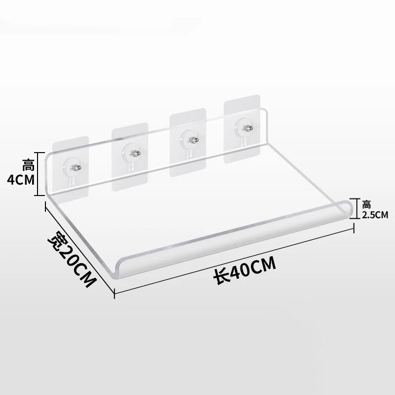 Invisible Acrylic Floating Wall Ledge Shelf for Kids Bookshelves and Bathroom Storage