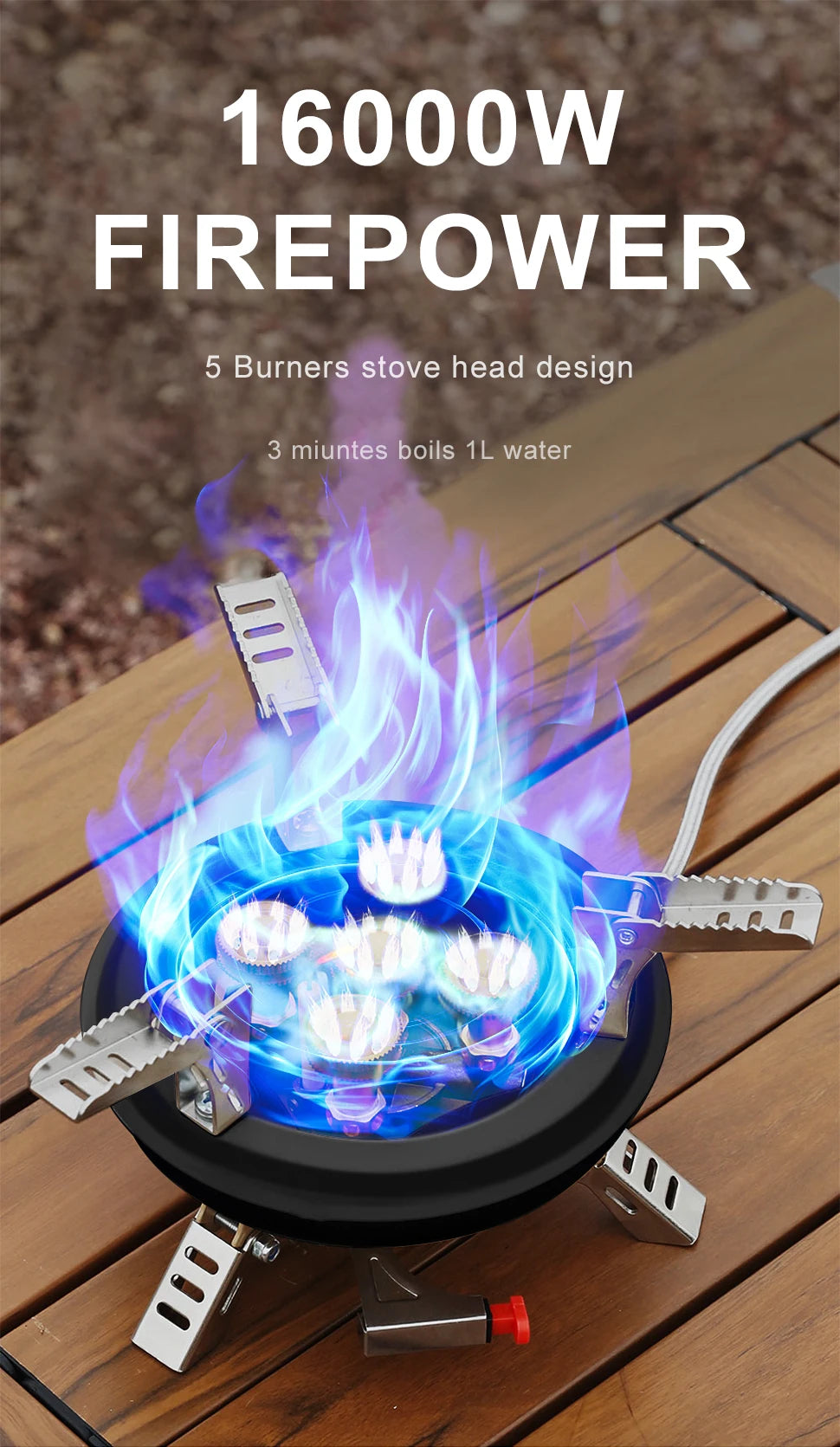 BRS-201A Portable Camping Gas Stove 16000W Butane Burner