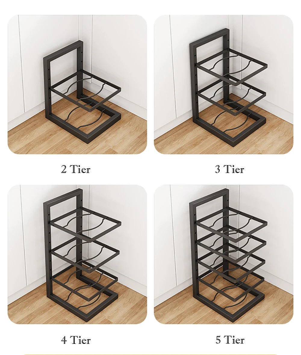 Adjustable Stainless Steel Pot Rack Organizer for Kitchen Multi-Layer Pot and Pan Storage Solution
