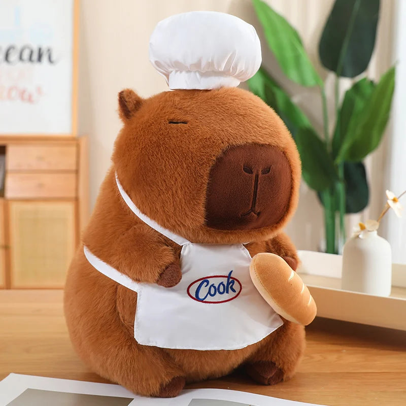 Chef Capybara Plush Doll Cute Capibara Soft Stuffed Animal
