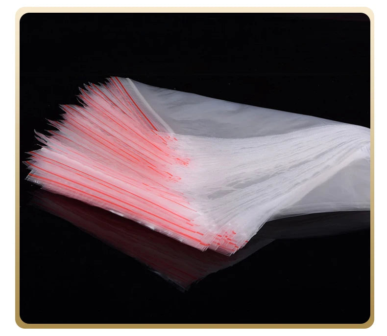 100pcs/Pack Small Zip Lock Plastic Bags 0.05mm Thick