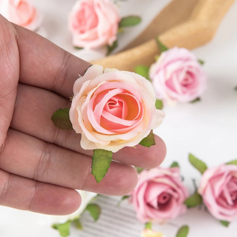 100PCS Silk Artificial Roses for DIY Home Decor Wedding Party Christmas Wreaths and Garden Arrangements