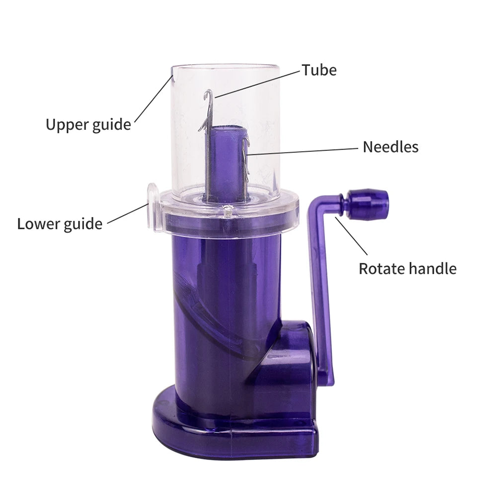 Portable Hand Knitting Machine with Crank for DIY Sweaters and Scarves Crafting Kit