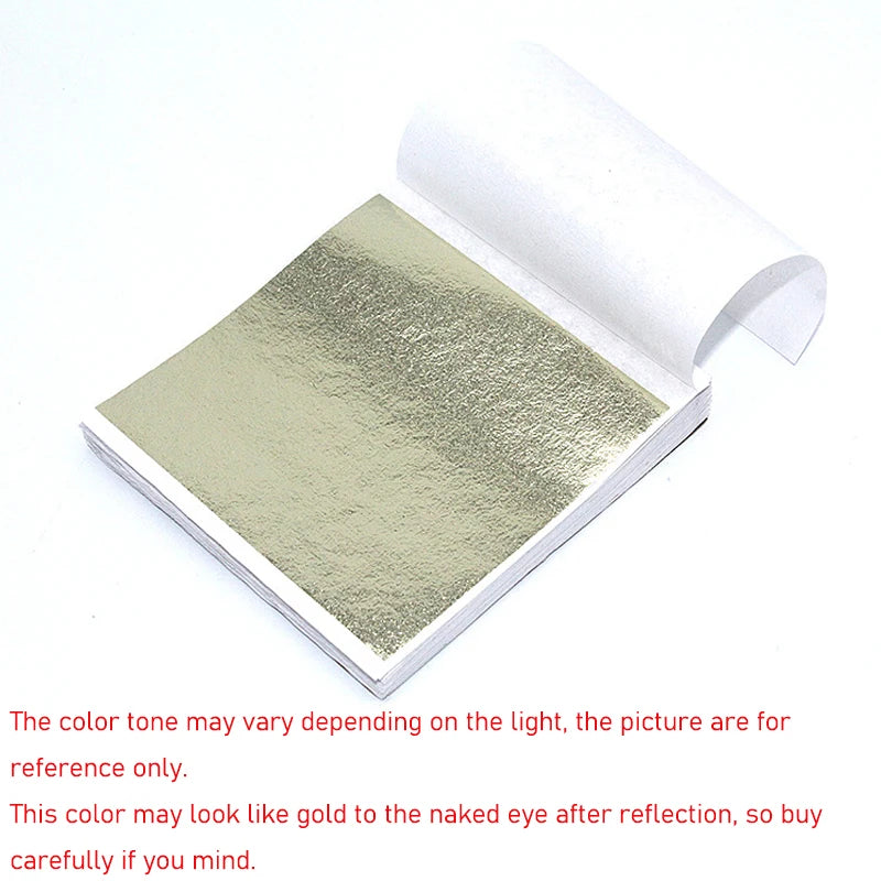 100pcs Imitation Gold Sliver Copper Foil Paper for DIY Crafts