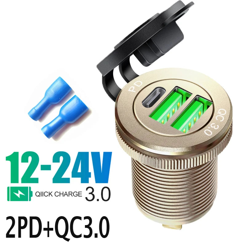 Type C Built-in USB Car Outlet 3.0 Fast Charging QC3.0 Adapter for Audi A1 A3 A4 A5 A6 A7 A8