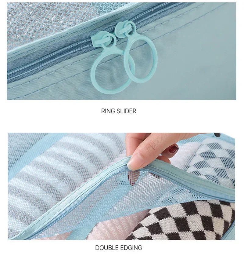 7Pcs Folding Travel Organizer Storage Bags Set for Clothes and Shoes