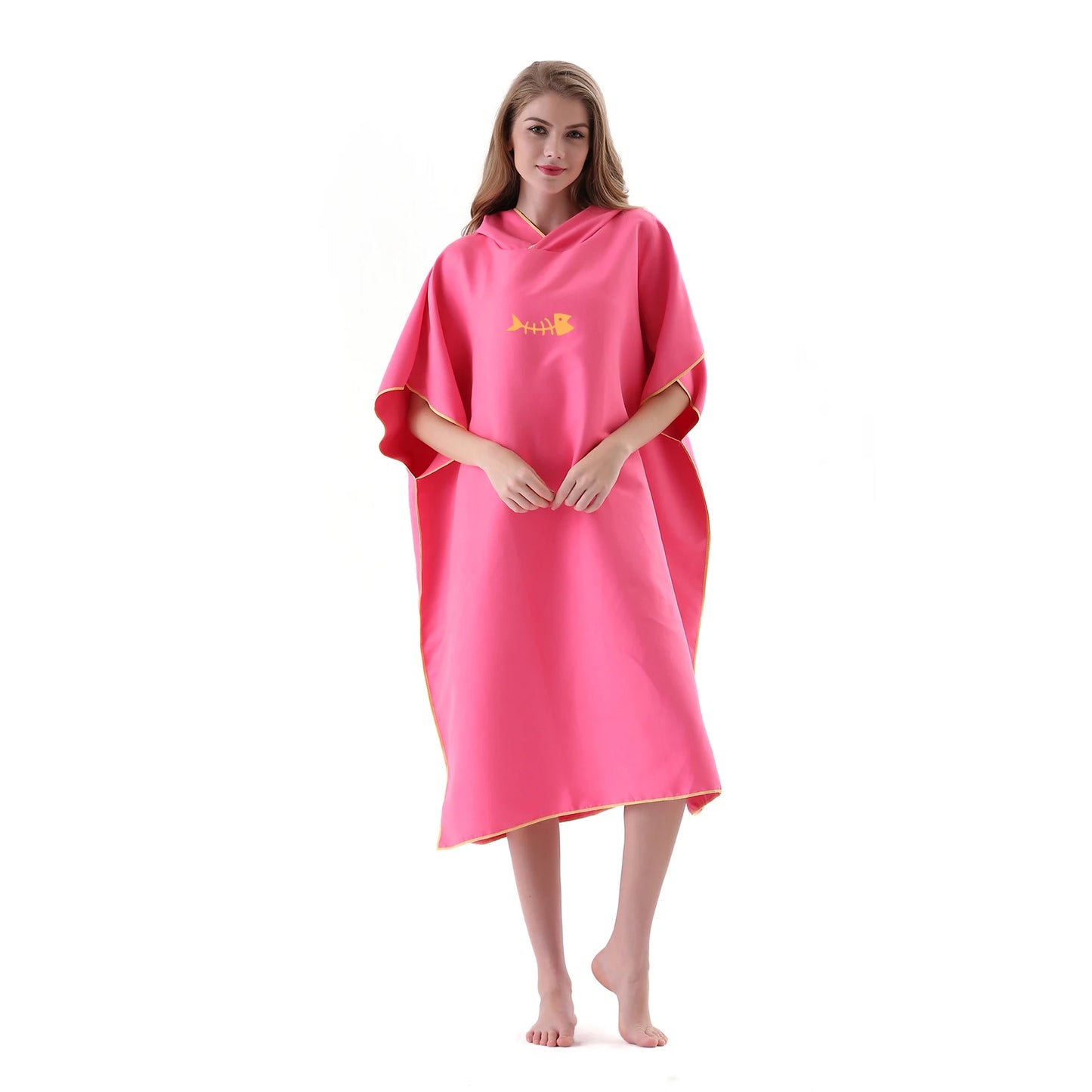 Surf Changing Poncho Towel with Hood – Quick-Dry Microfiber Beach Towel for Adults, Wetsuit & Swim Use