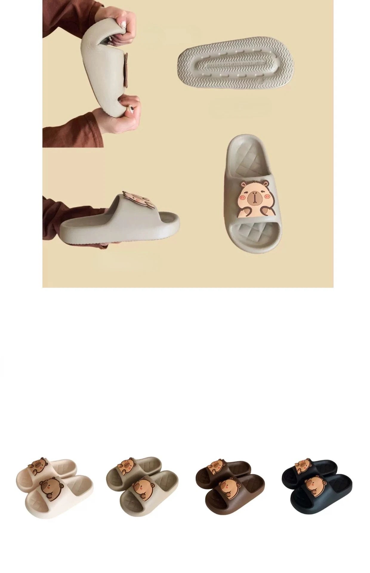 Home Slipper Women Capybara Cute Cloud Sandals Flip Flops