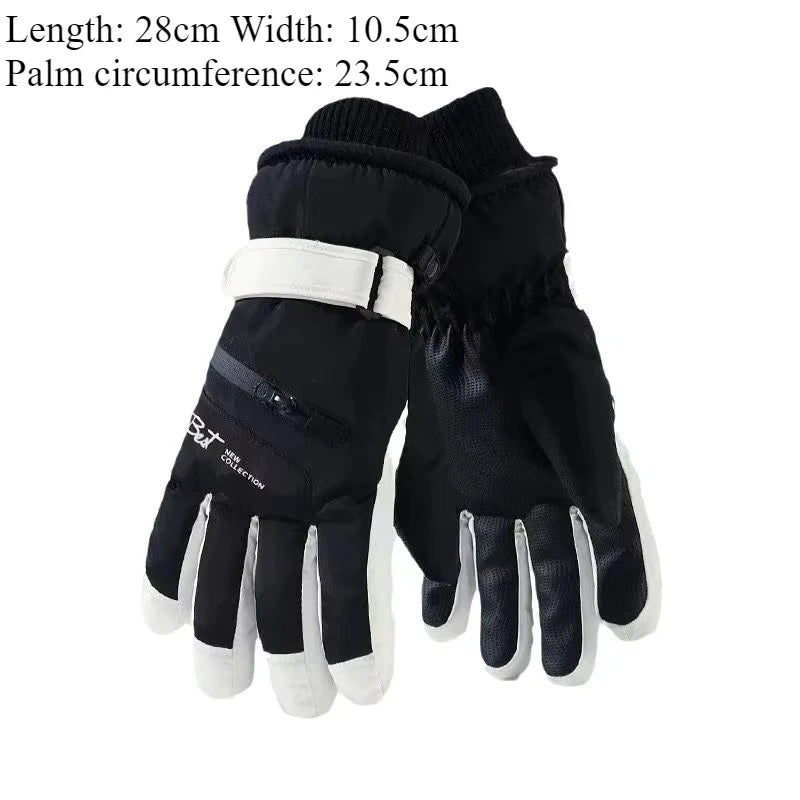 Non Slip Touch Ski Gloves Waterproof Pocket Warm Unisex Snowboard Accessories