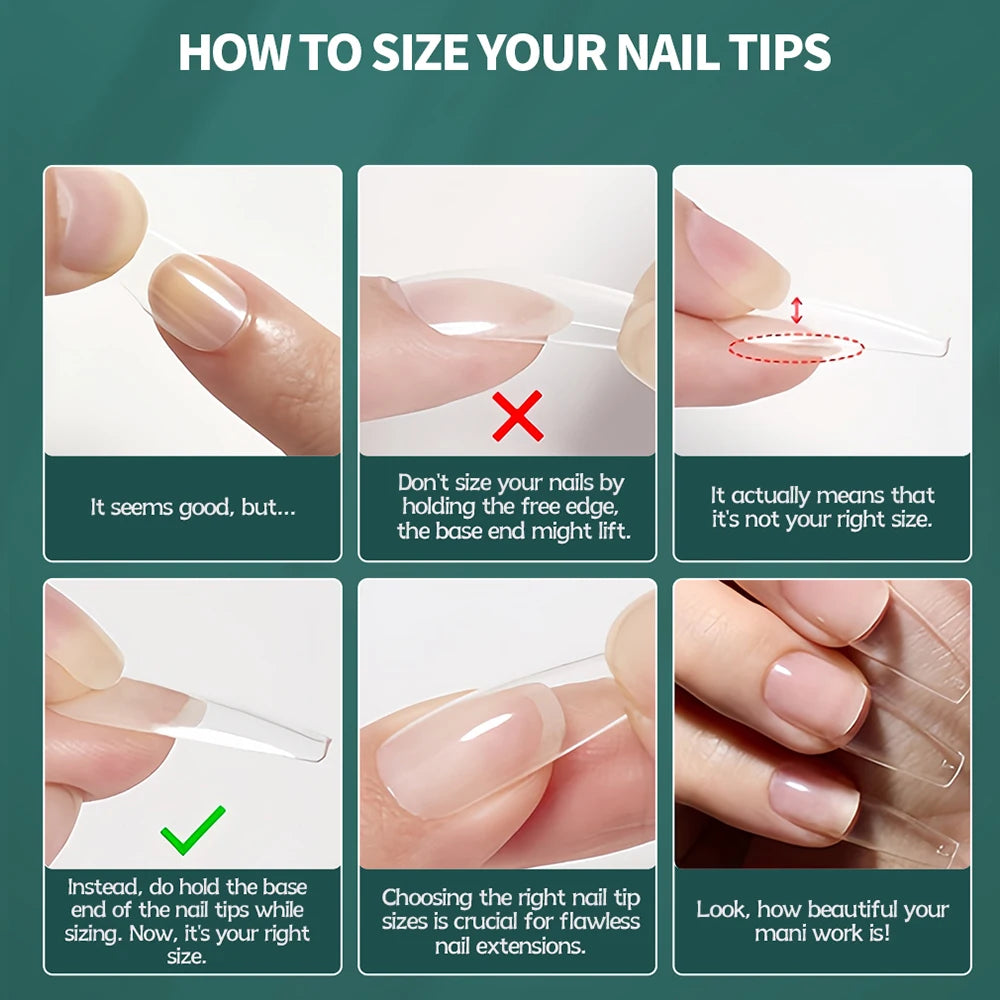 Nailpop 600PCS Full Cover Medium Length Ballerina Nail Tips